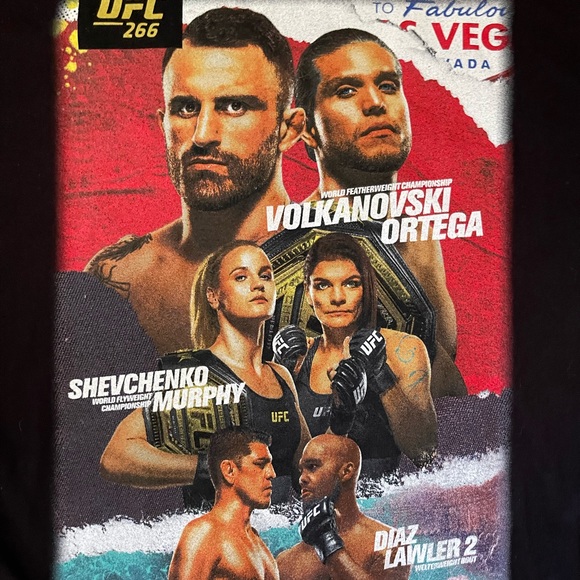 UFC 266 Nick Diaz vs Robbie Lawler 2 Event Shirt - Picture 3 of 4